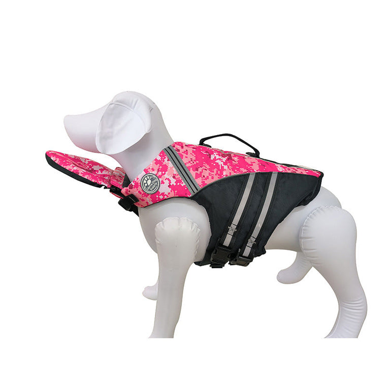 Harbor Hound SafeSwim Dog Life Jacket in Pink Camouflage